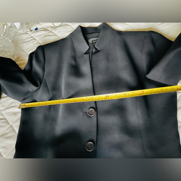 Zara Black Wool Blazer Black Fur Trims Two Buttons Front Closure US 10 - Picture 14 of 15